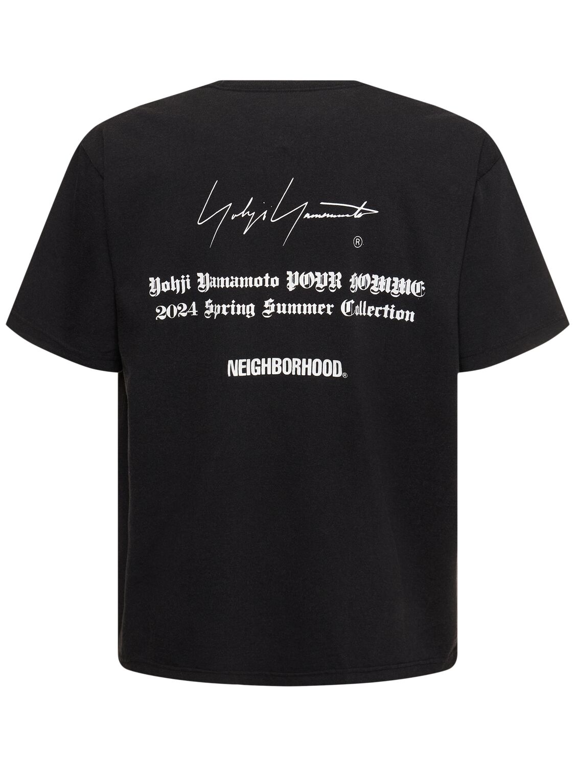 Shop Yohji Yamamoto Neighborhood X Yohji Cotton T-shirt In Black