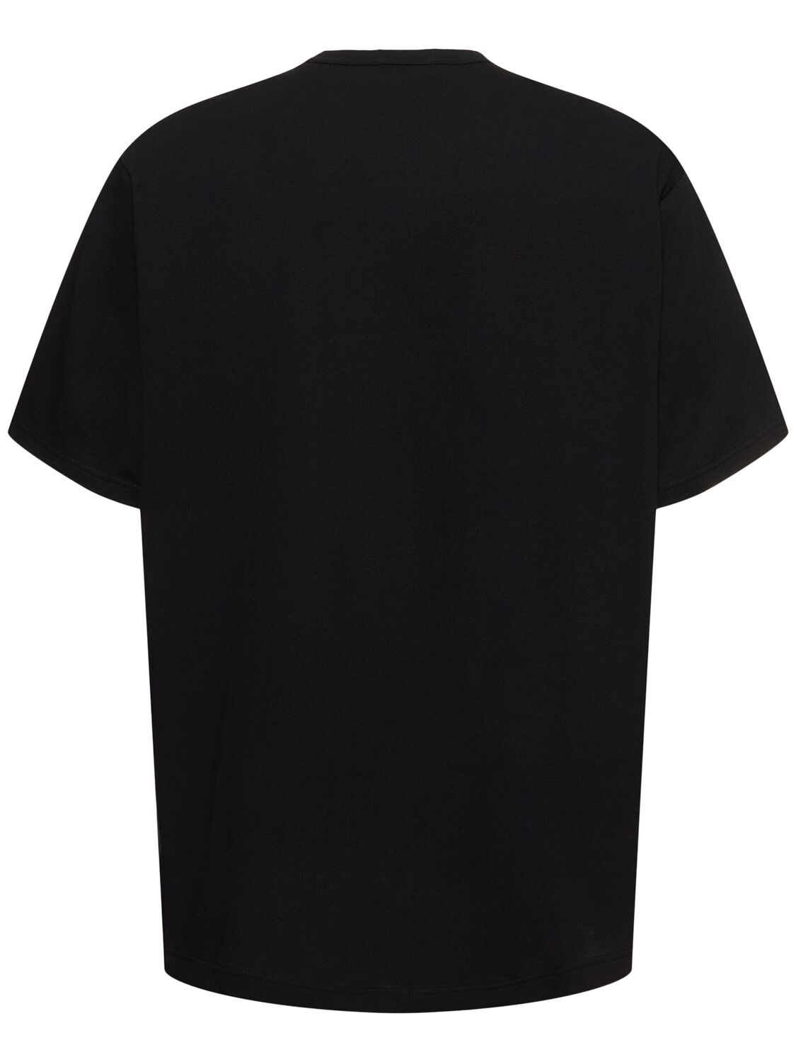 Shop Yohji Yamamoto Printed Cotton T-shirt In Black