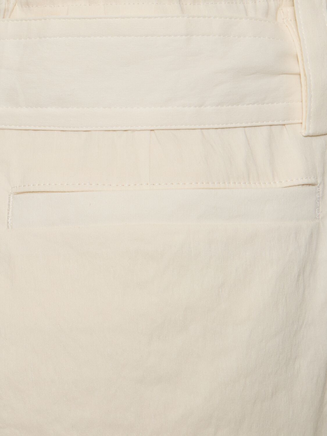 Shop Issey Miyake Belted Linen Blend Pants In White