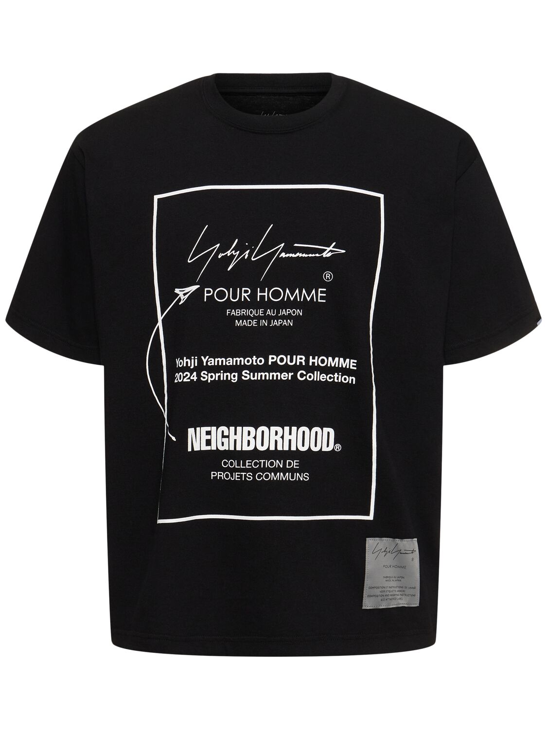 Shop Yohji Yamamoto Neighborhood X Yohji Cotton T-shirt In Black