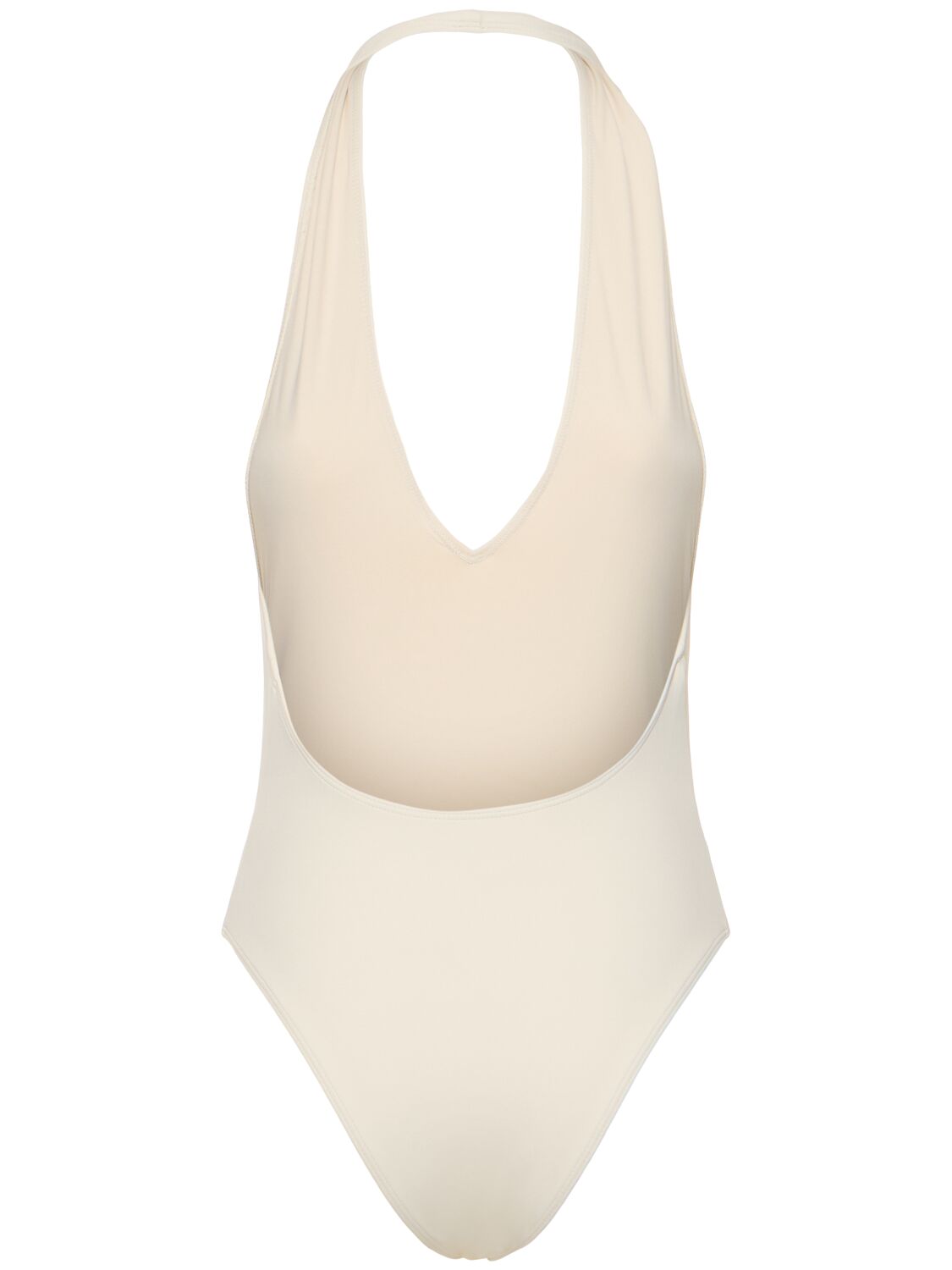 Shop Éterne Amelia Halter One Piece Swimsuit In 象牙色