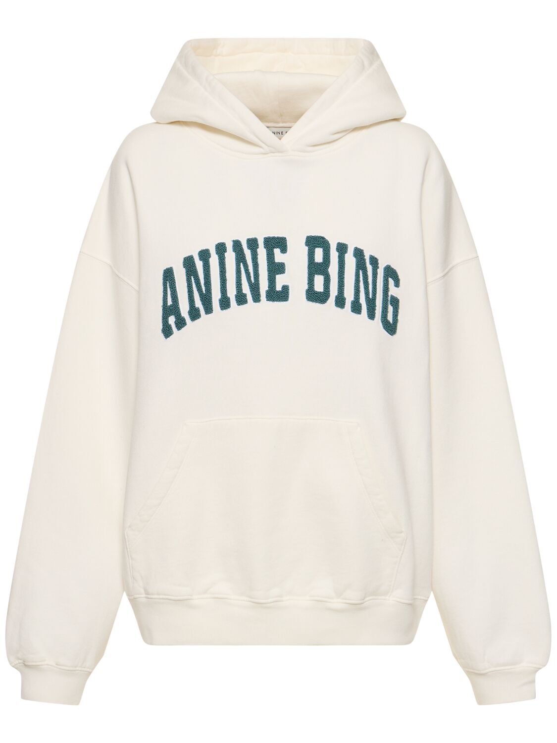 Anine Bing Harvey Logo Cotton Sweatshirt In White