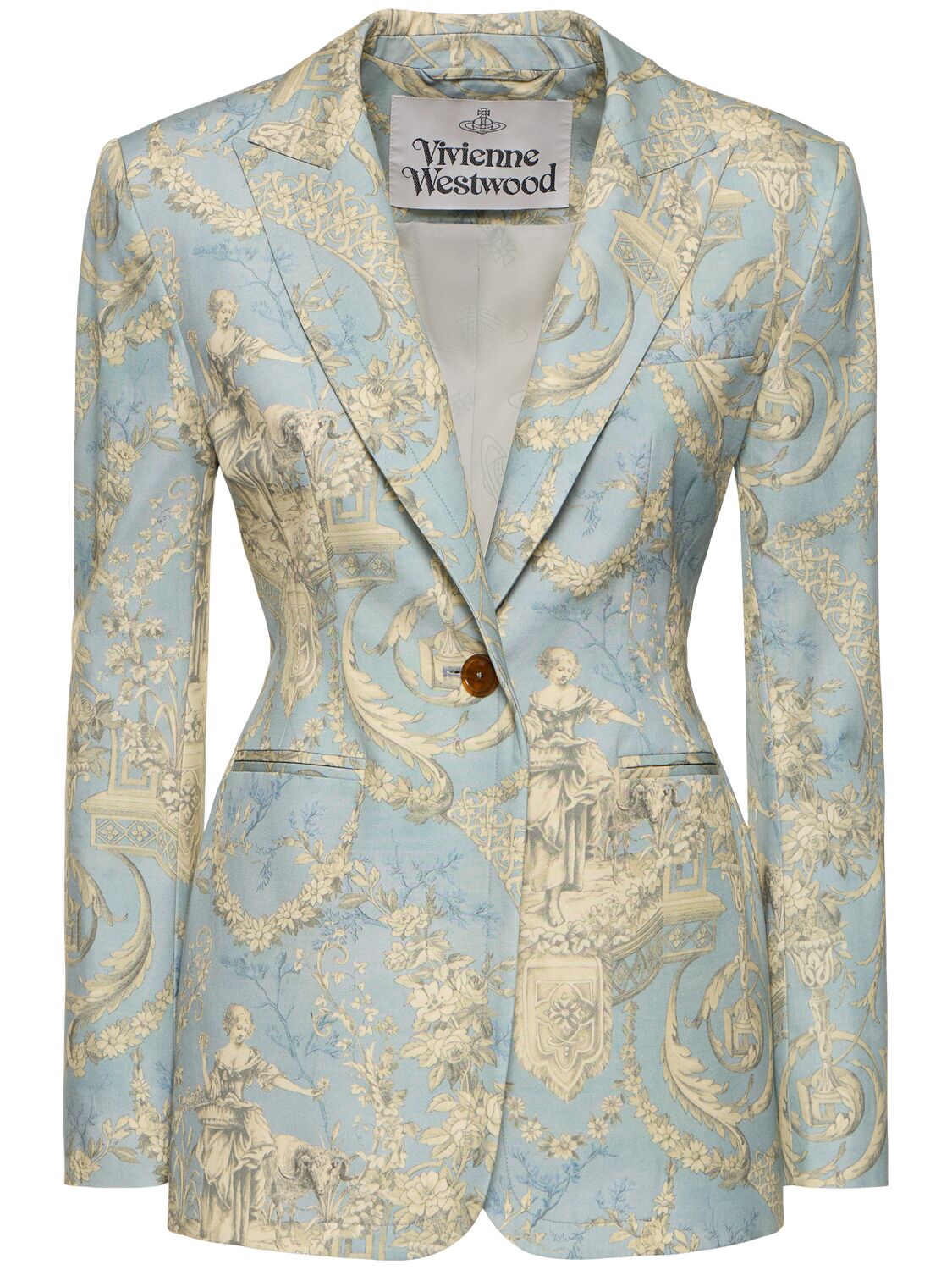 Vivienne Westwood Lauren Jacquard Single Breasted Jacket In Blue,multi