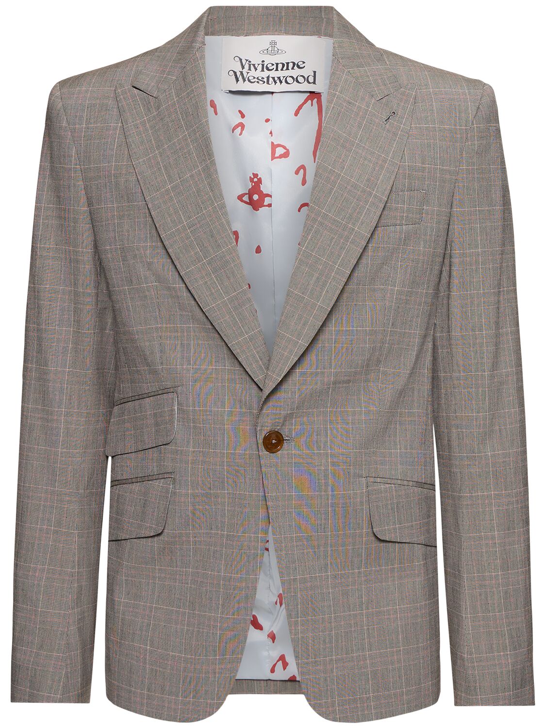 Vivienne Westwood Prince Of Wales Cotton Blazer In Grey