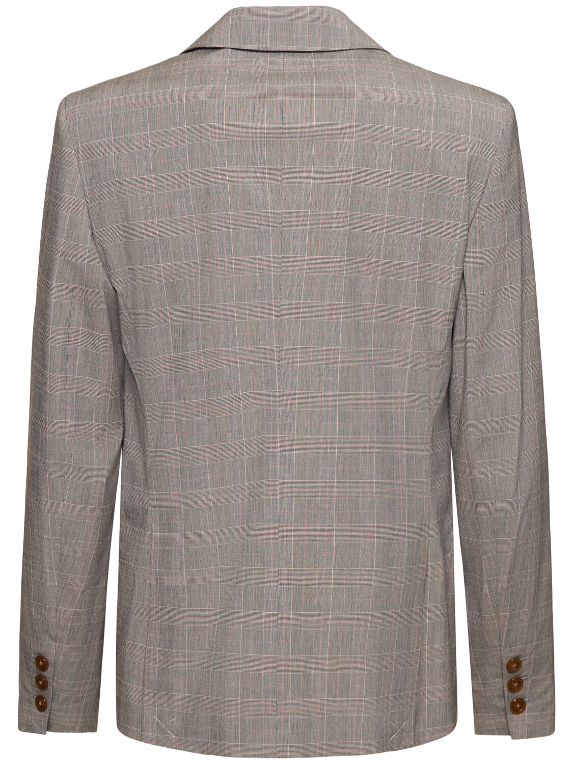 Shop Vivienne Westwood Prince Of Wales Cotton Blazer In Grey