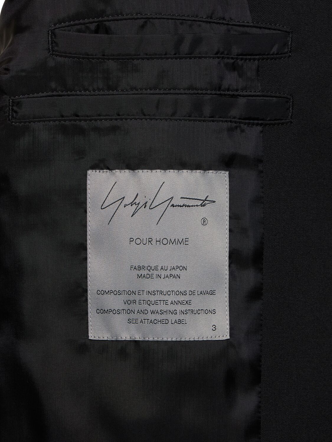 Shop Yohji Yamamoto Peak Lapel Wool Blazer In Black