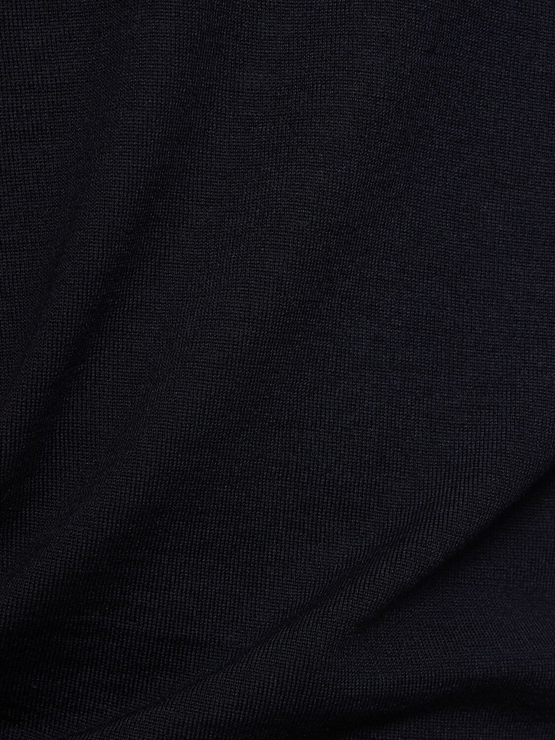 Shop Lardini Wool Blend Crewneck Sweater In Navy