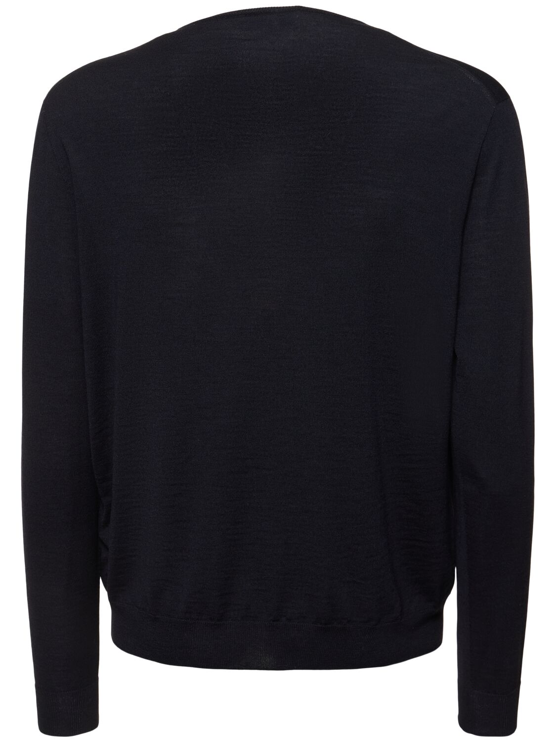 Shop Lardini Wool Blend Crewneck Sweater In Navy