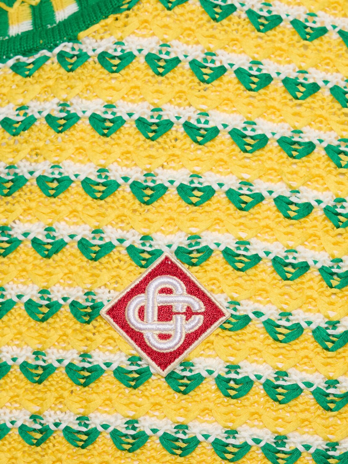 Shop Casablanca Zig-zag Cotton Knit Vest In Green