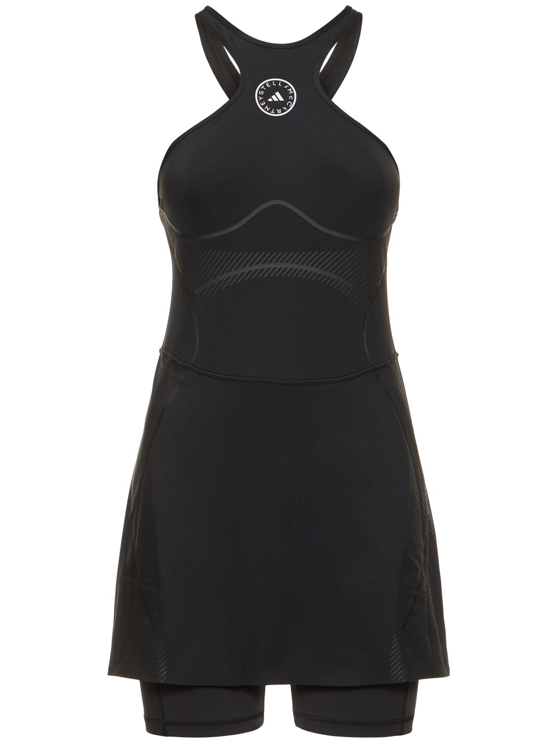 Shop Adidas By Stella Mccartney Running Dress W/ Shorts In Black