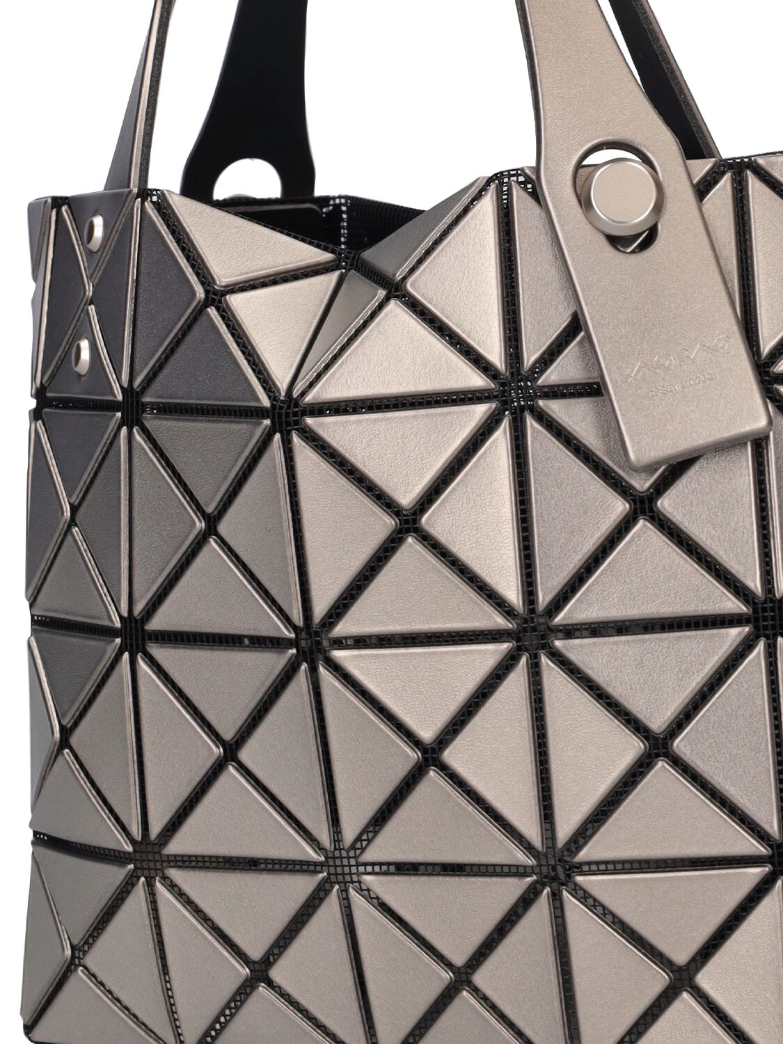 Shop Bao Bao Issey Miyake Small Lucent Boxy Top Handle Bag In Silver