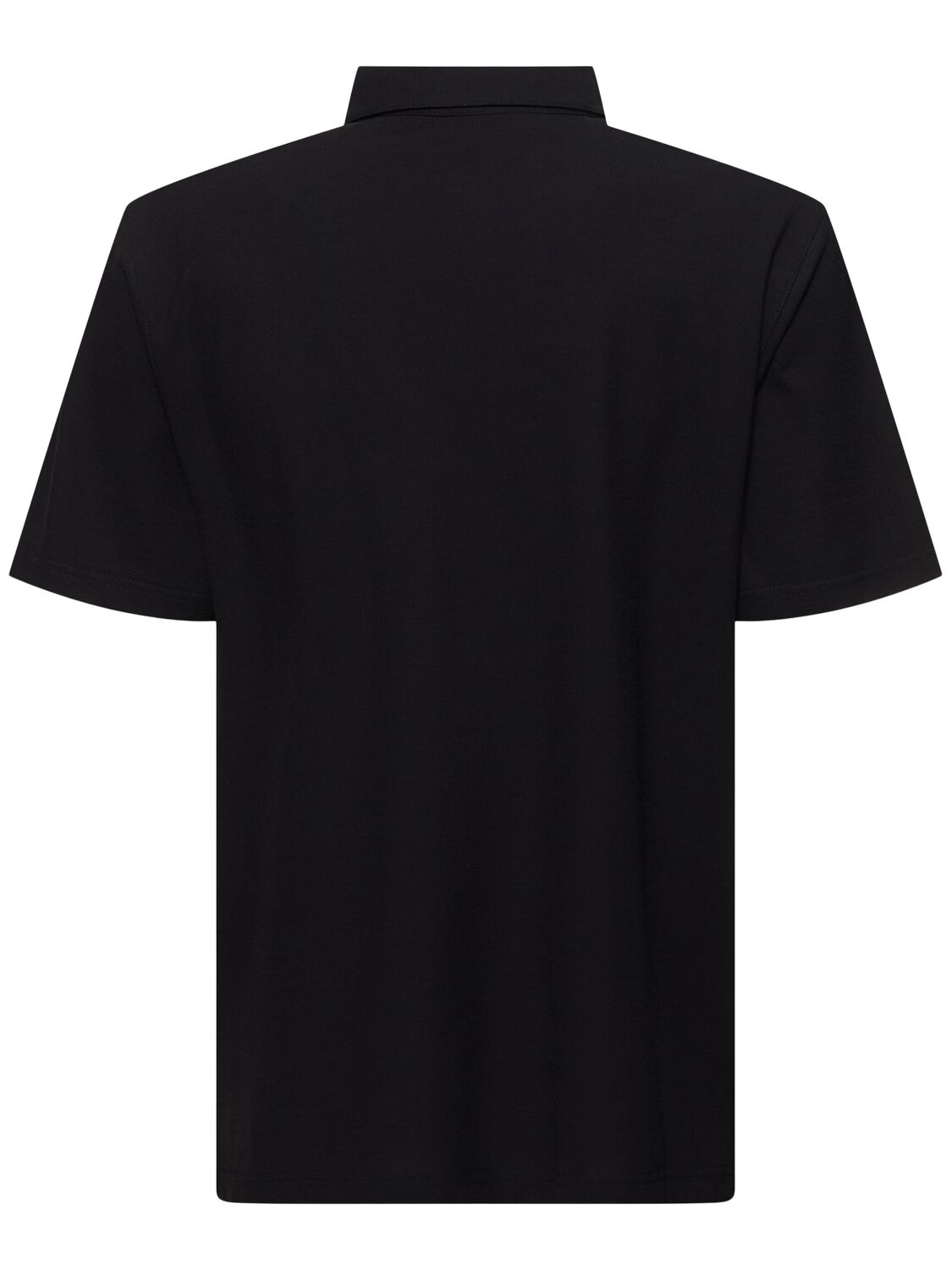 Shop Lardini Cotton Jersey Polo In Black