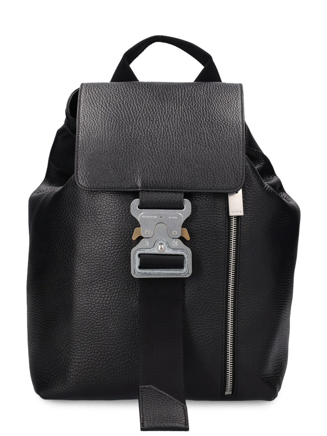 Image of Metal Buckle Leather Backpack