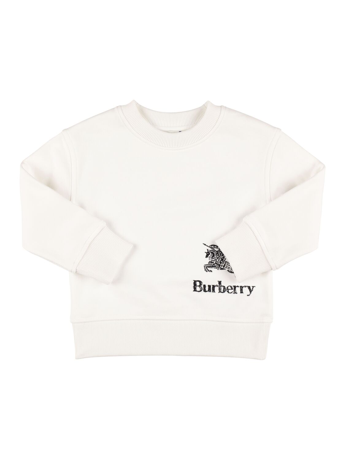 Burberry Kids' Cotton Crewneck Sweatshirt In White