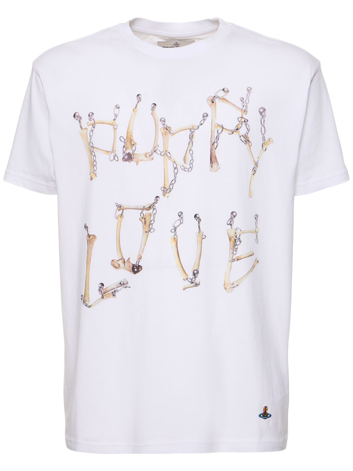 Vivienne Westwood Bone Print Cotton T-shirt In White