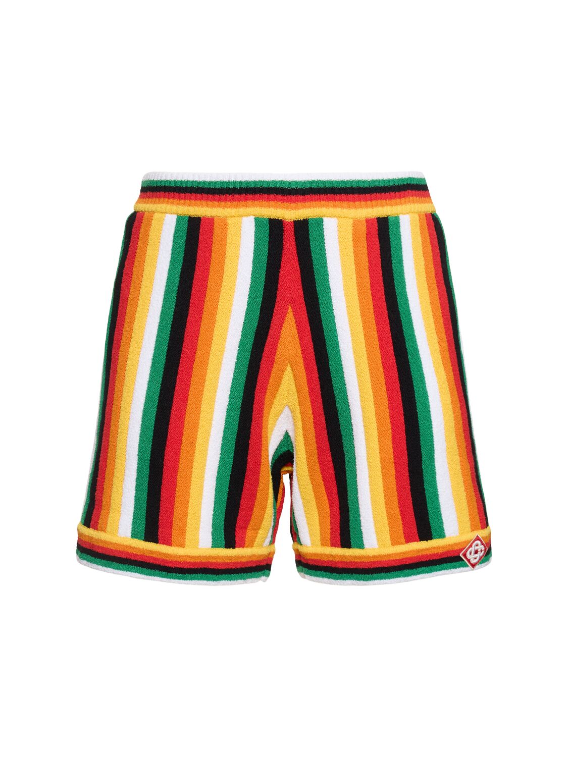 Shop Casablanca Striped Cotton & Nylon Toweling Shorts In Multicolor