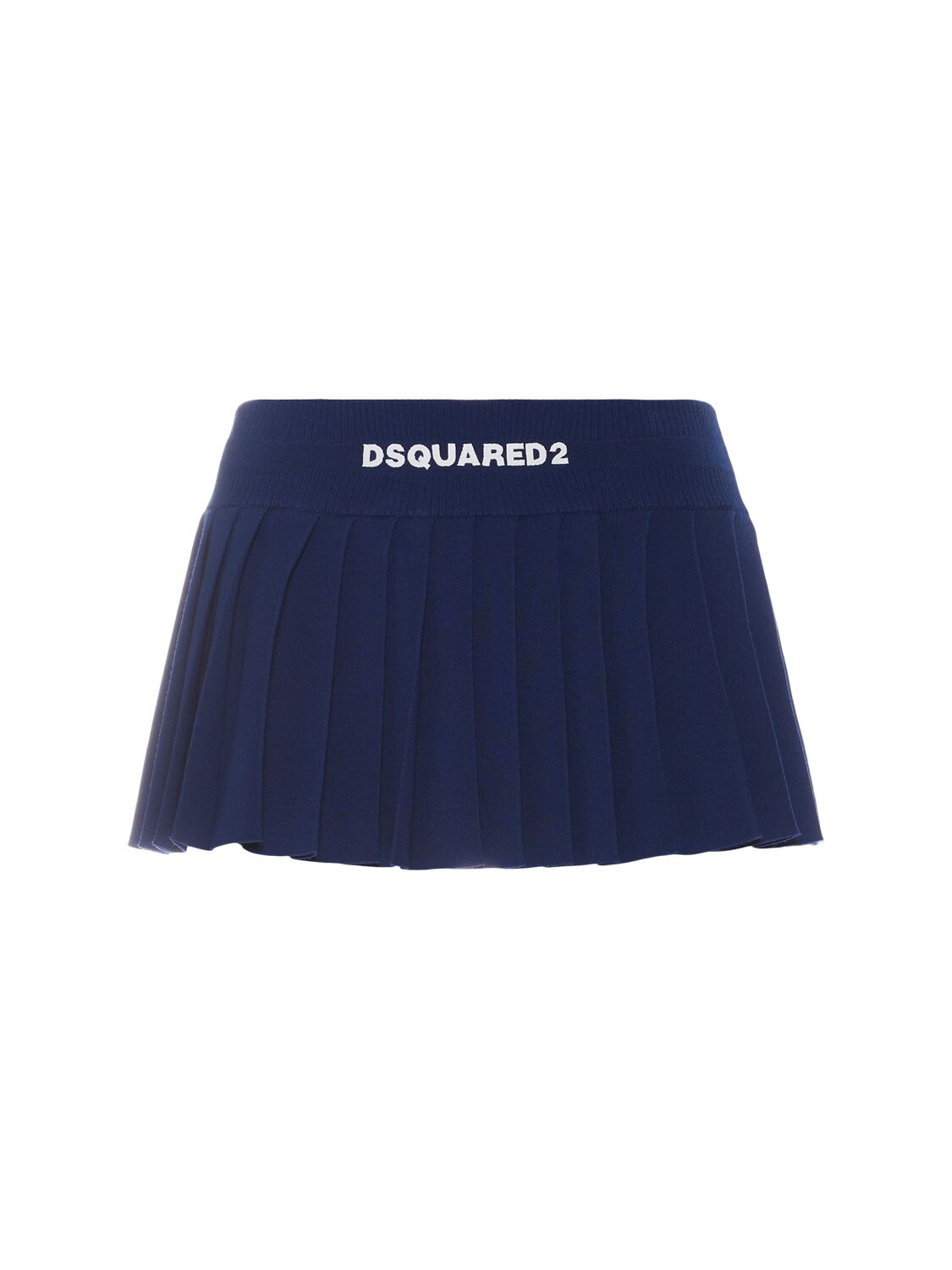 Viscose Knit Logo Pleated Mini Skirt