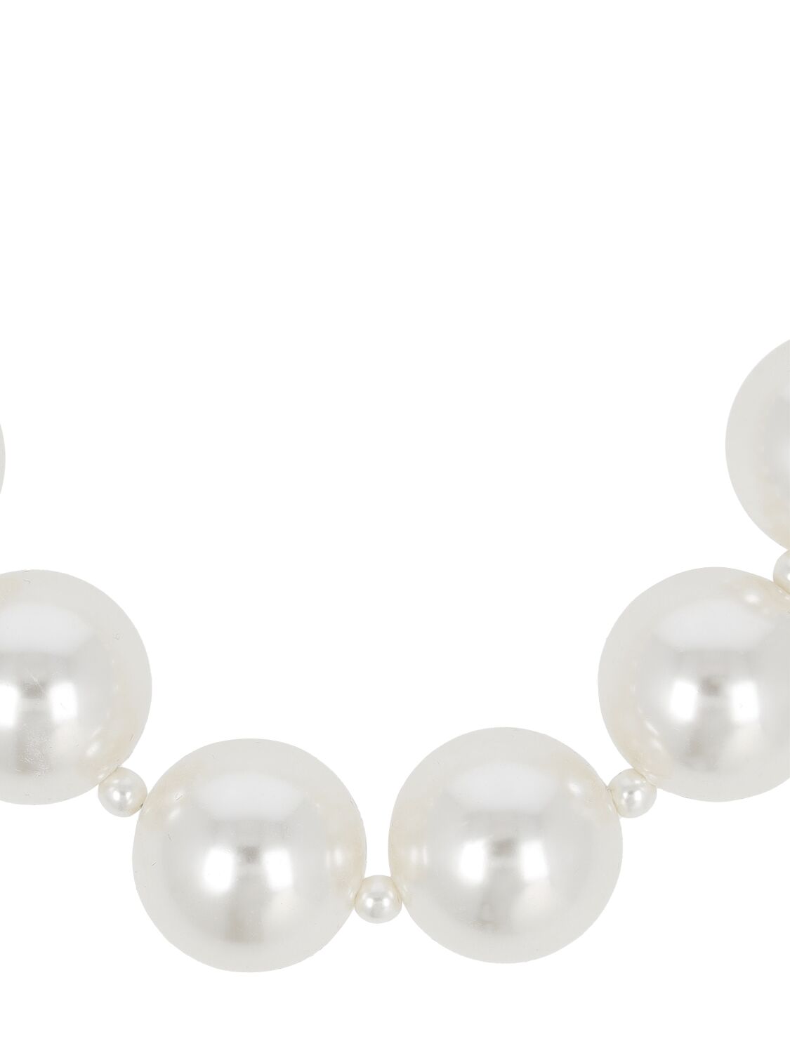 Shop Magda Butrym Faux Pearl Double Wrap Necklace In White