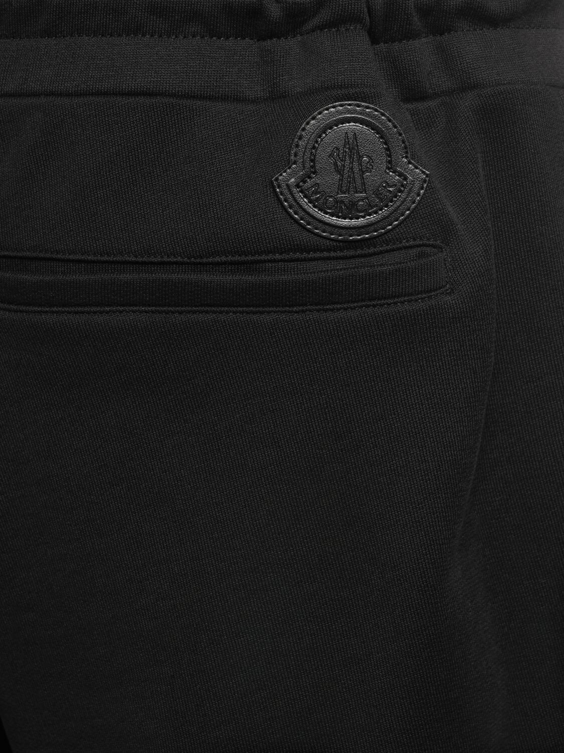 Shop Moncler Cotton Fleece Sweatpants In Black