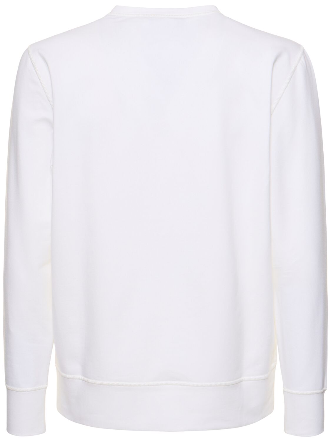 Shop Kiton Logo Cotton Crewneck Sweatshirt In White