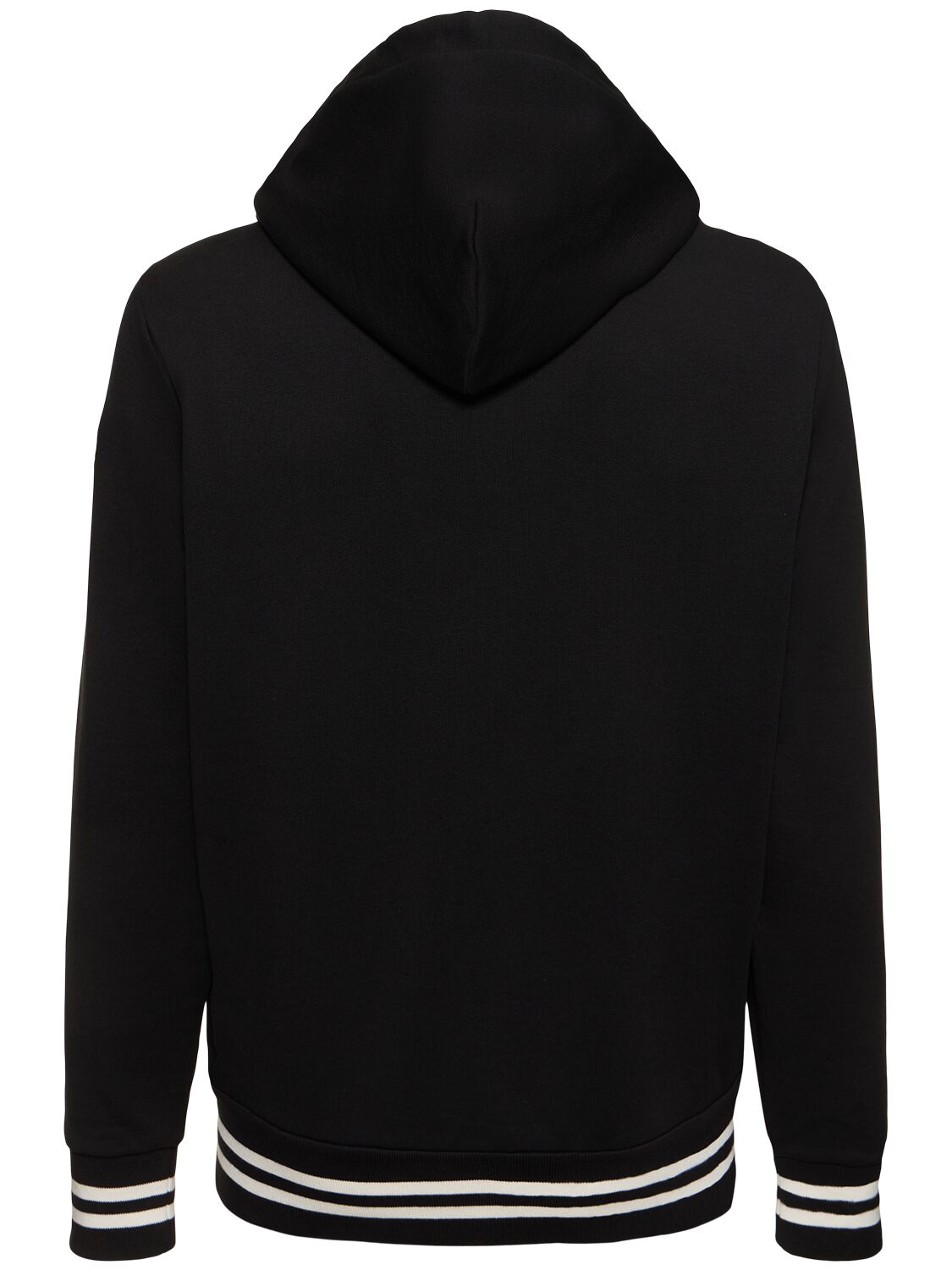 Shop Moncler Cotton Fleece Zip-up Sweatshirt In Black