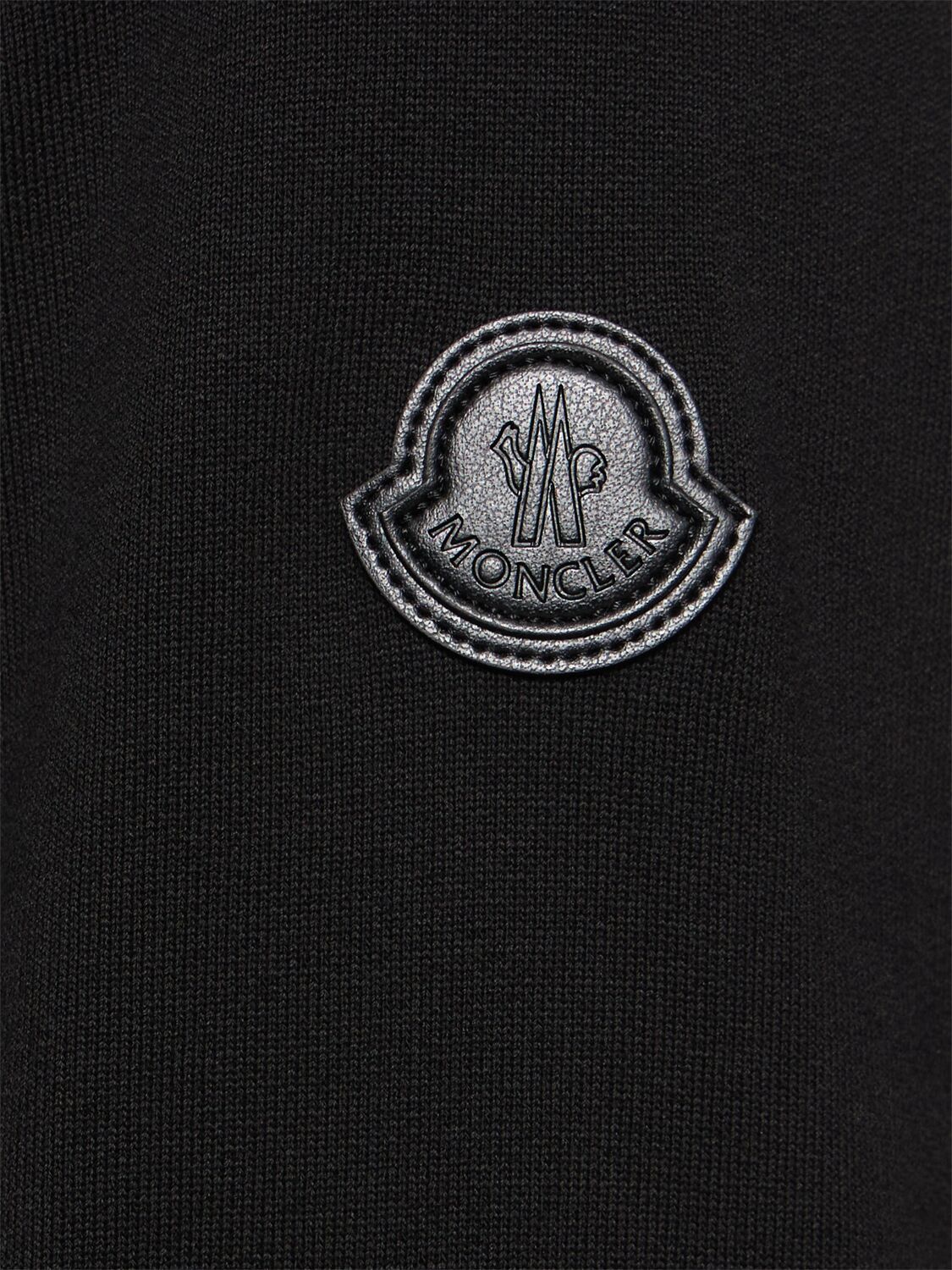Shop Moncler Cotton Fleece Zip-up Sweatshirt In Black