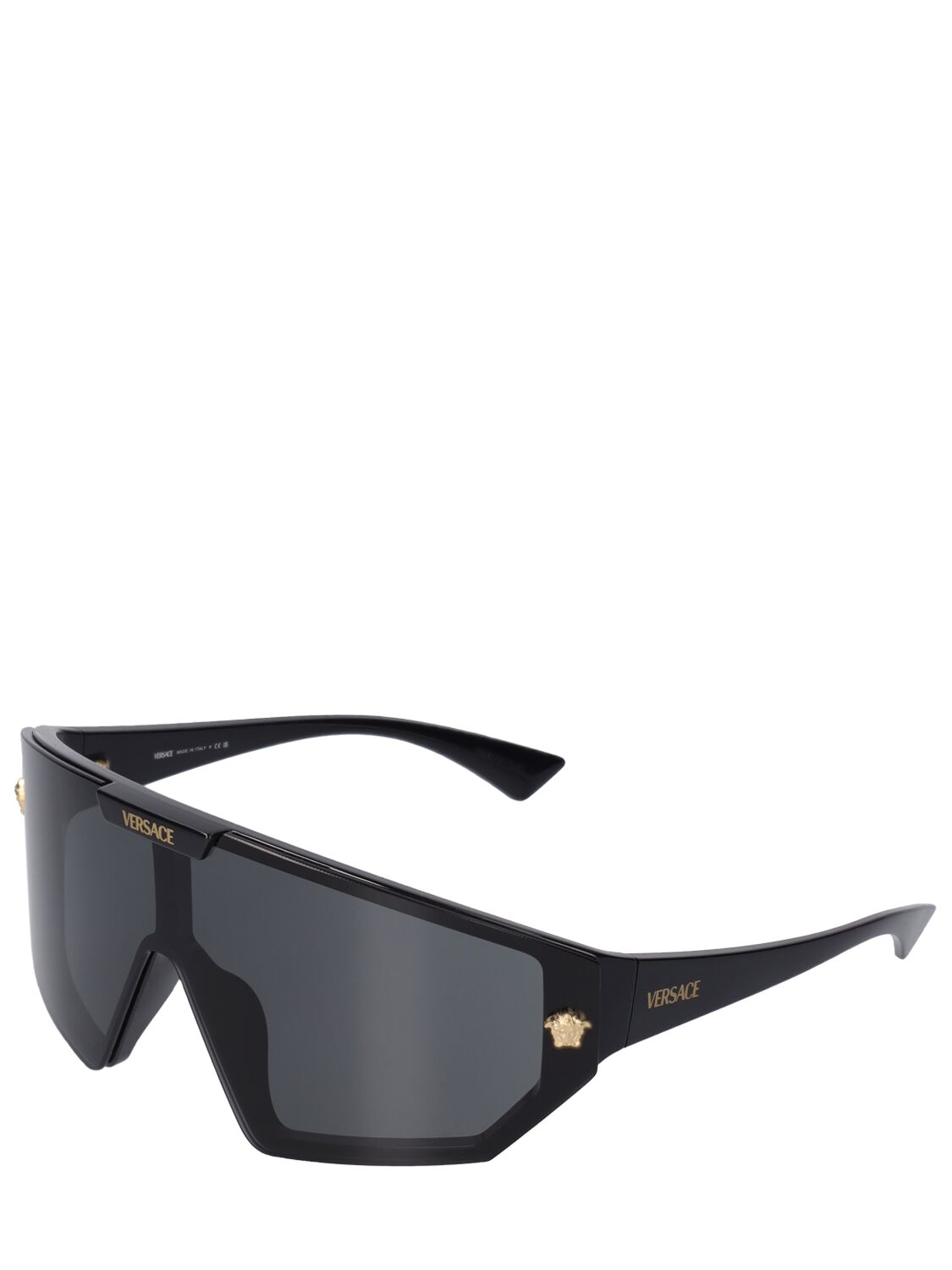 Shop Versace Mask Sunglasses In Black
