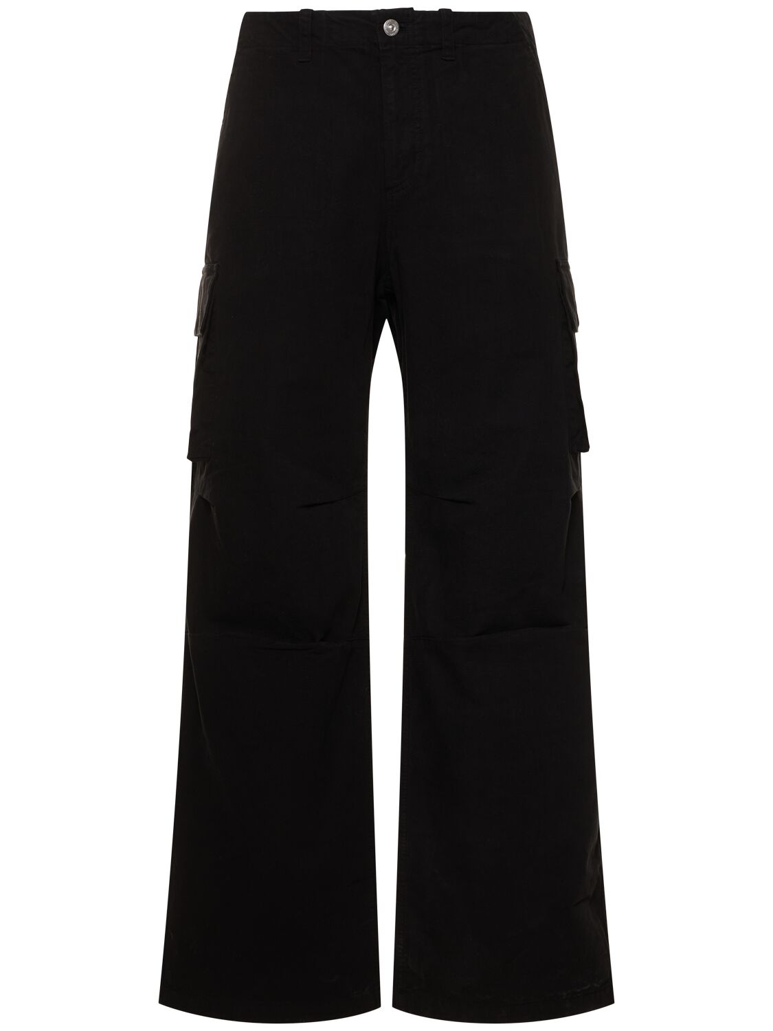 Our Legacy Wide Cotton Canvas Cargo Trousers In Black