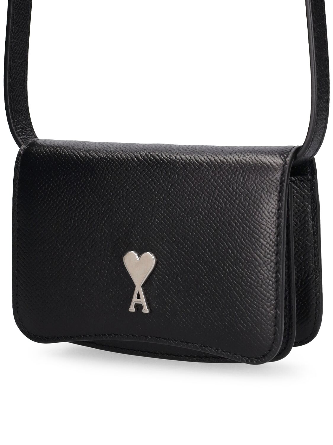 Shop Ami Alexandre Mattiussi Adc Card Holder W/ Strap In Black