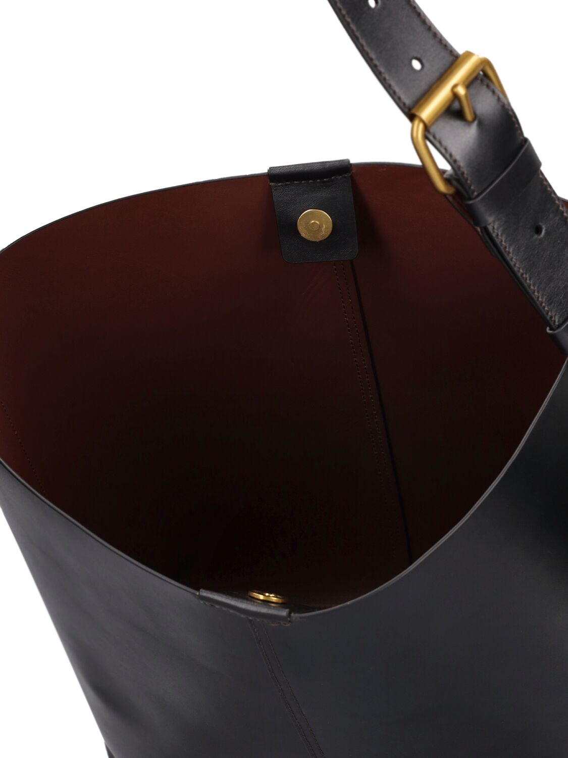 Shop Soeur Saudade Leather Shoulder Bag In Noir,cognac