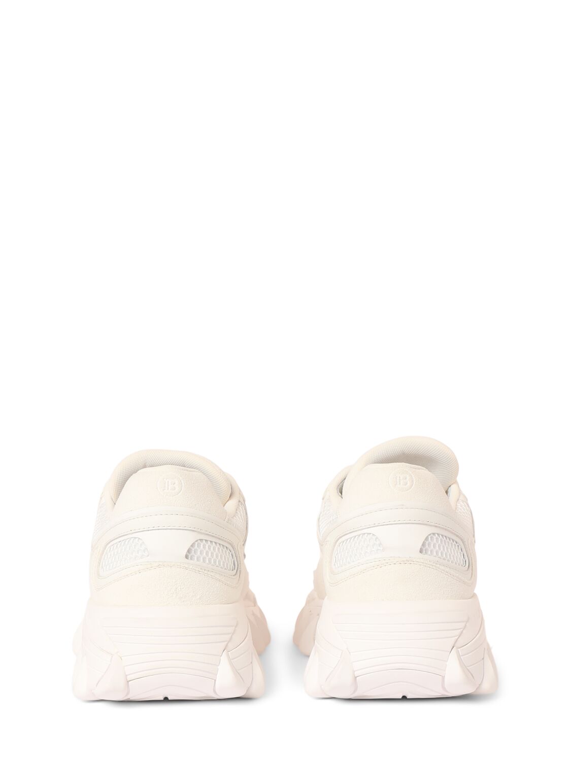 Shop Balmain B-east Suede Low Sneakers In 0fb Blanc Optiq