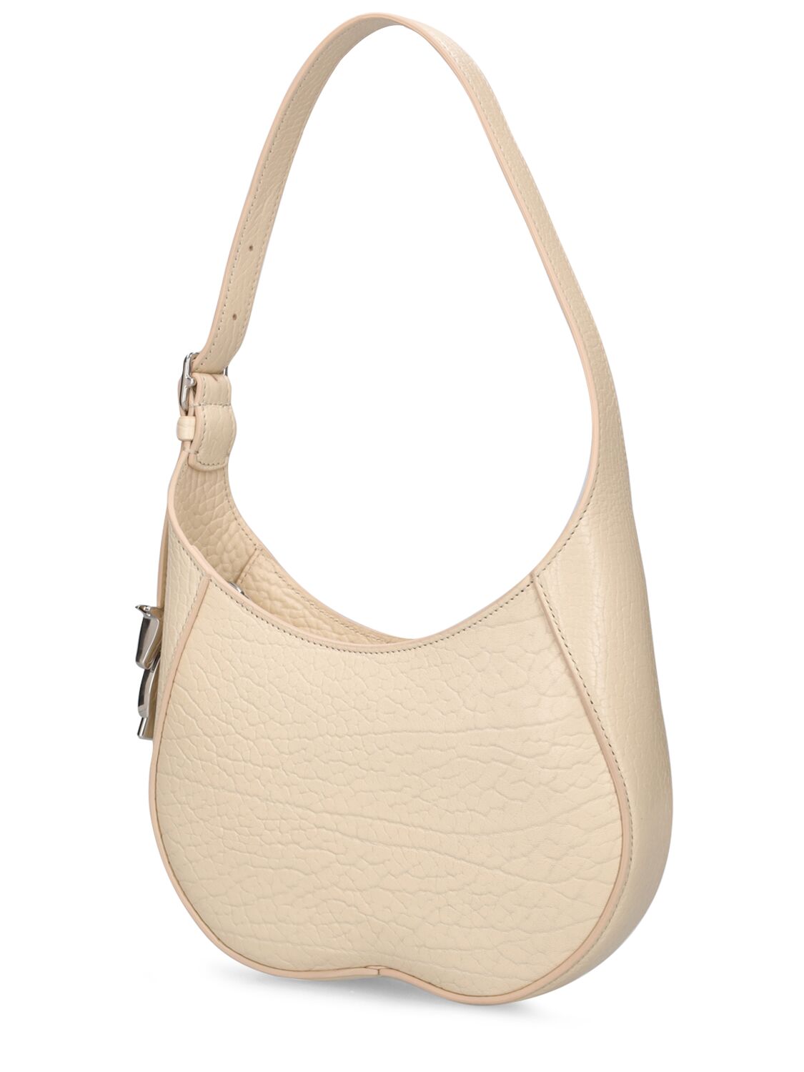 Shop Burberry Ll Chess Leather Shoulder Bag In Pearl