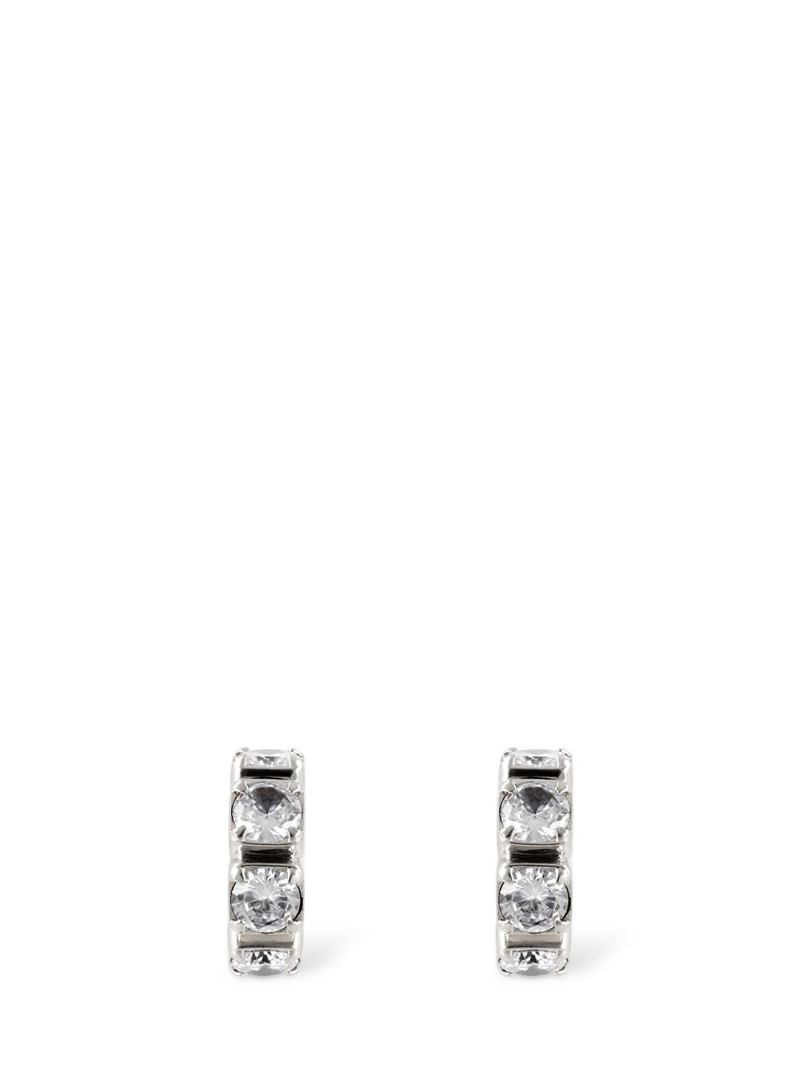 Shop Jil Sander Cw1 1 Crystal Ear Cuff In Silver