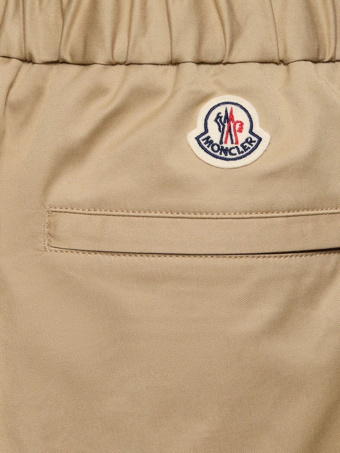 Shop Moncler Cotton Gabardine Jogging Pants In Beige