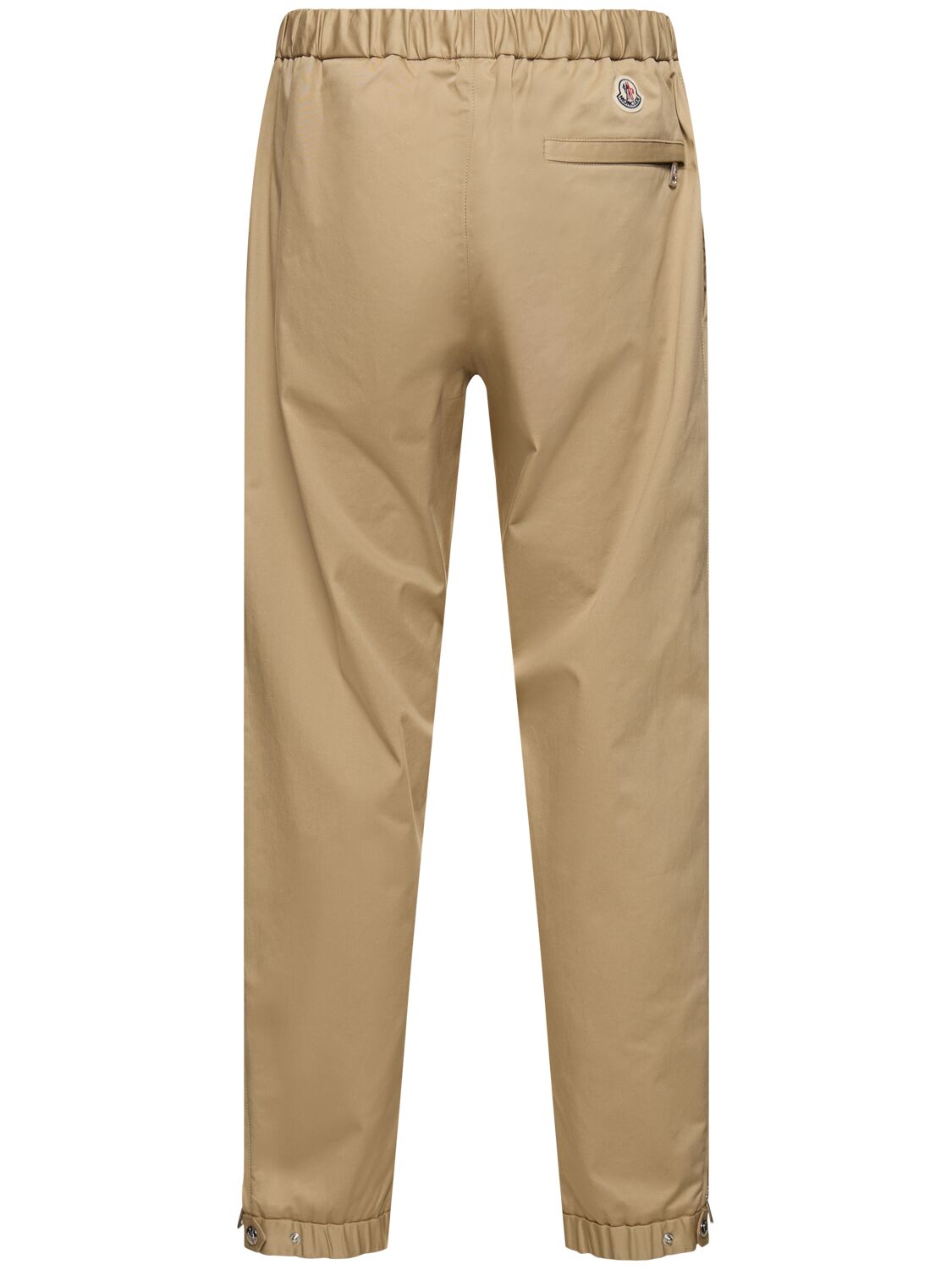 Shop Moncler Cotton Gabardine Jogging Pants In Beige