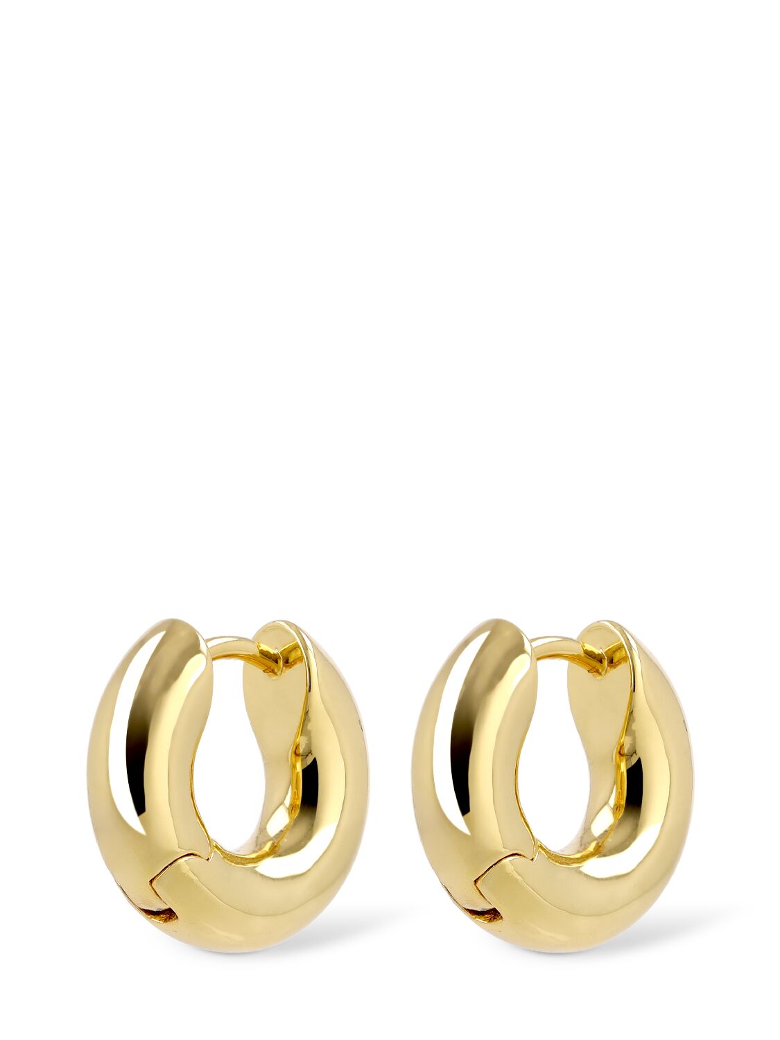 Shop Anine Bing Small Bold Link Hoops Earrings In Gold