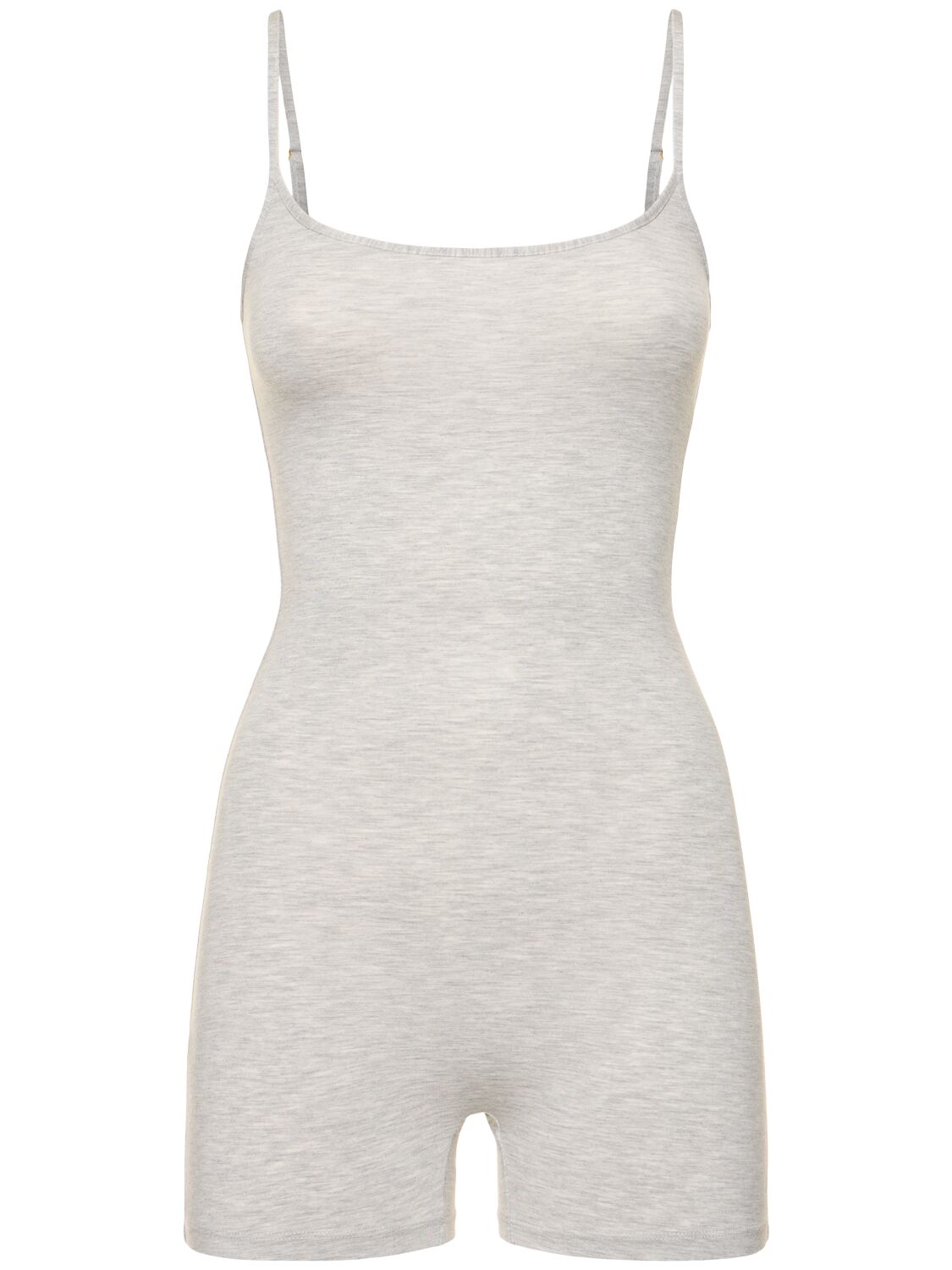 Weworewhat Scoop Stretch Jersey Cami Romper In Gray