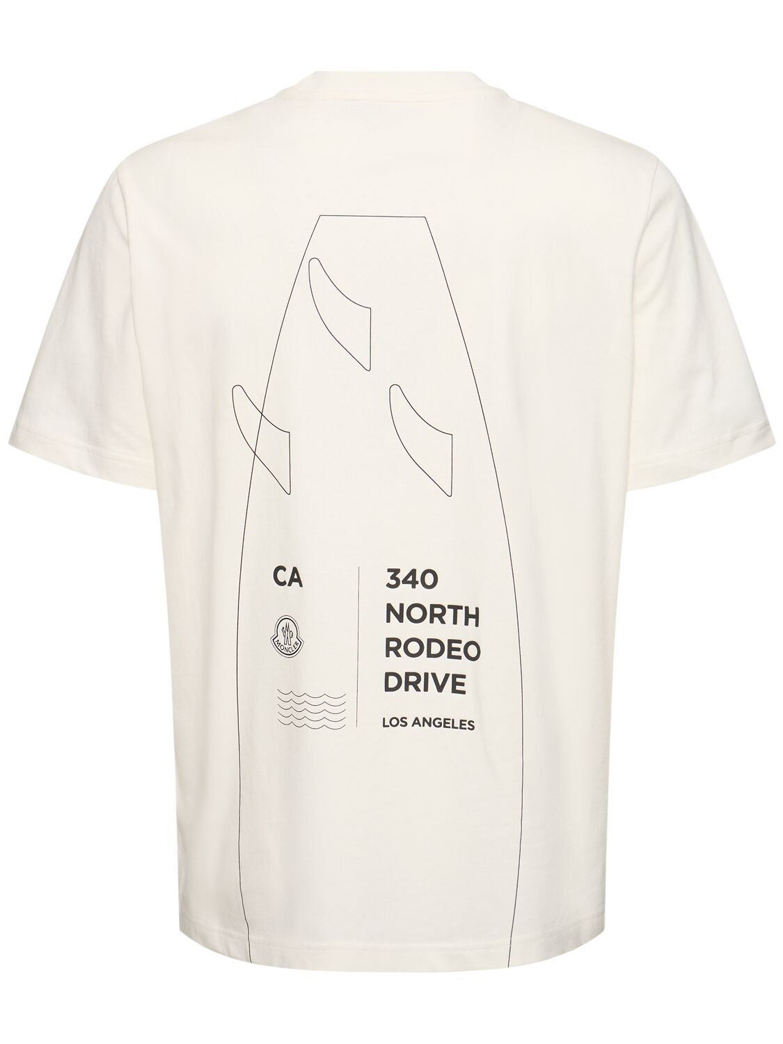 Shop Moncler Printed Cotton T-shirt In White