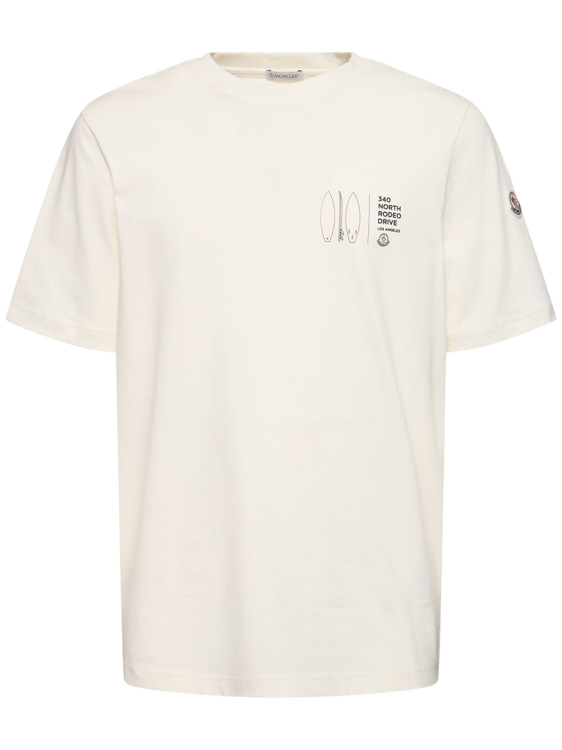 Moncler Printed Cotton T-shirt In White