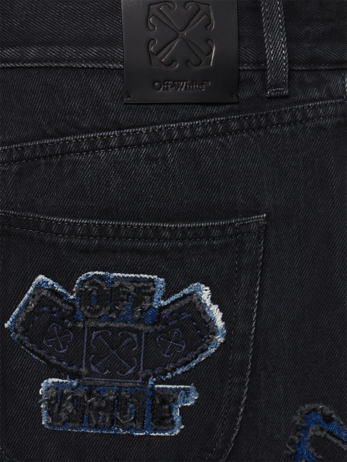 Shop Off-white Natlover Baggy Cotton Denim Jeans In Vintage Blue