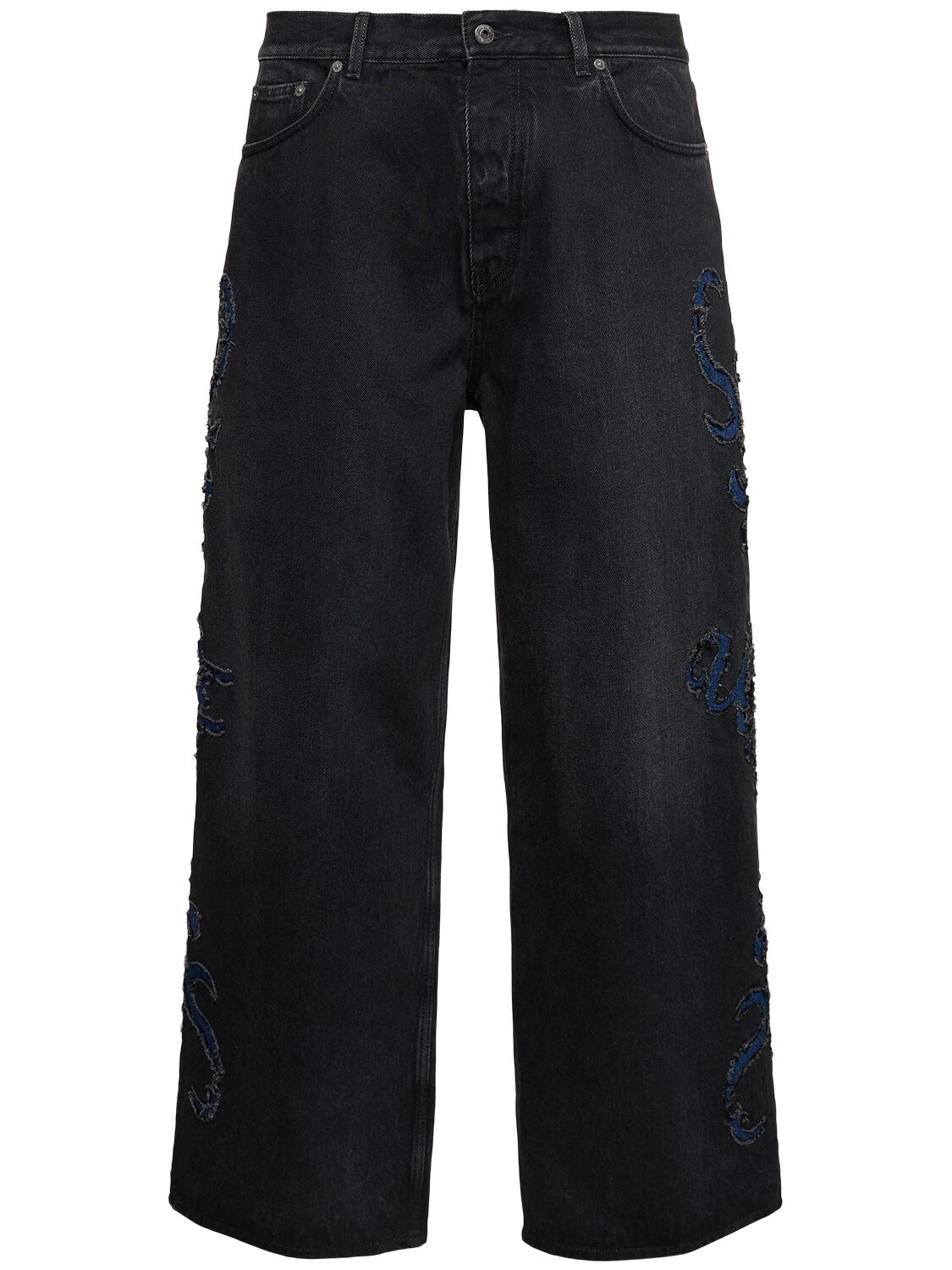 Off-white Natlover Baggy Cotton Denim Jeans In Vintage Blue