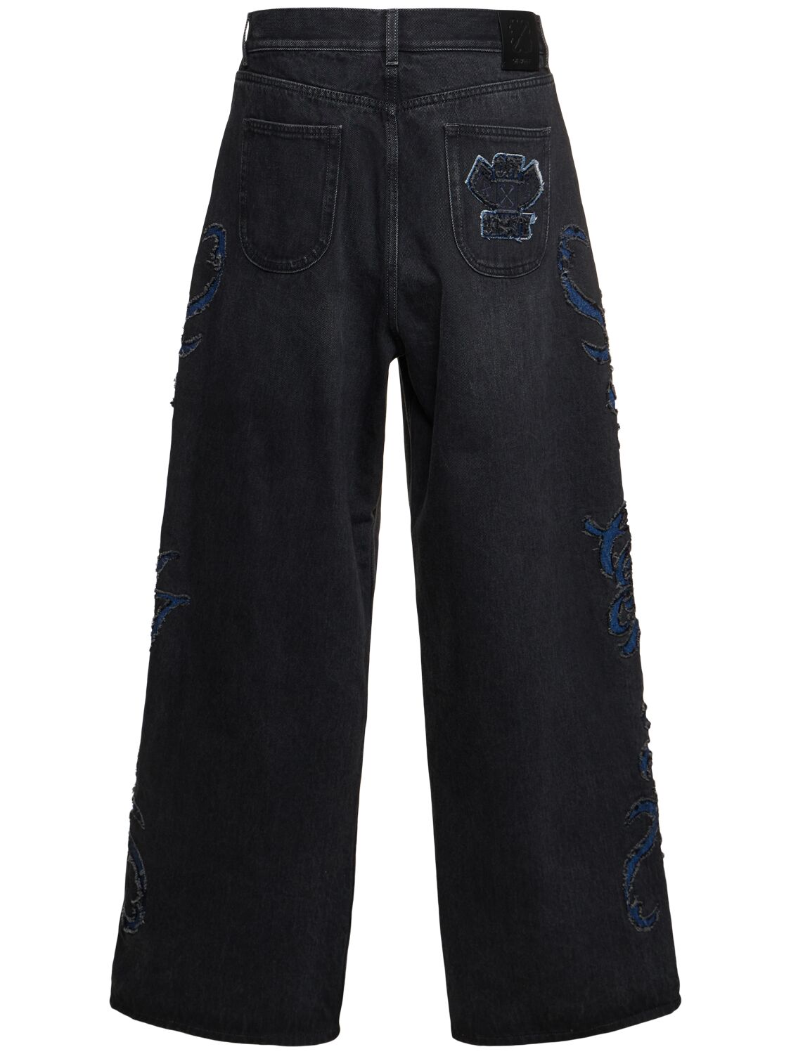 Shop Off-white Natlover Baggy Cotton Denim Jeans In Vintage Blue