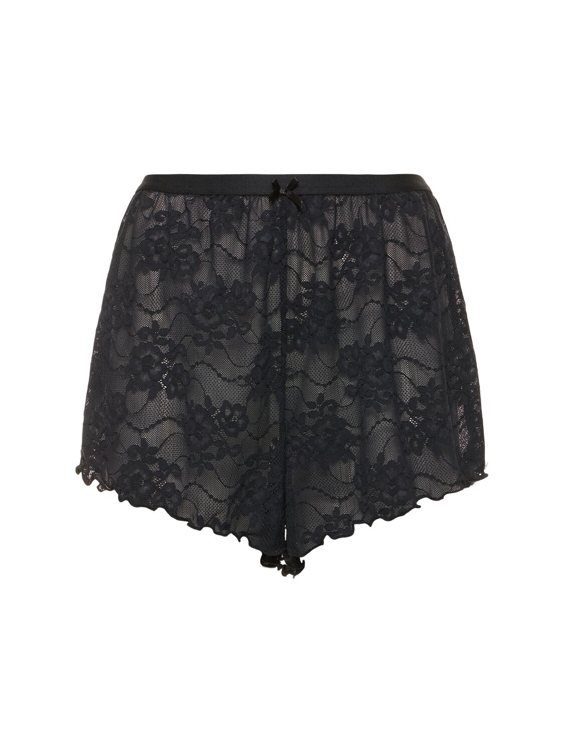 Weworewhat Lace Boxer Shorts In Black
