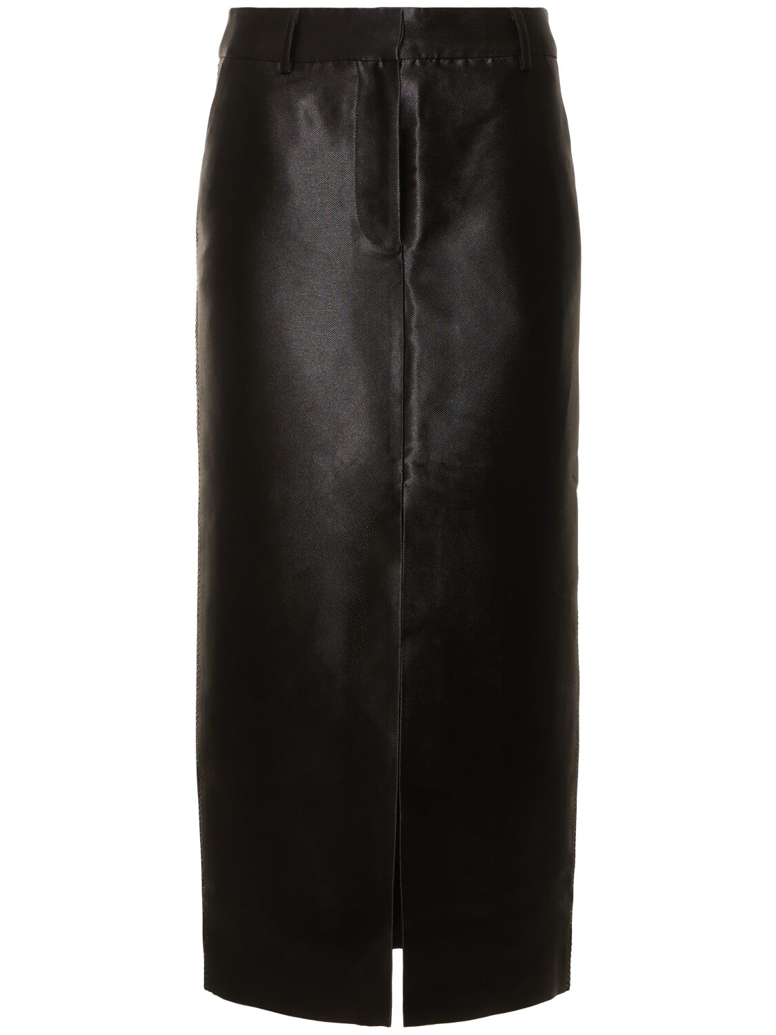 Rotate Birger Christensen 装饰粘胶纤维混纺超长半身裙 In Black