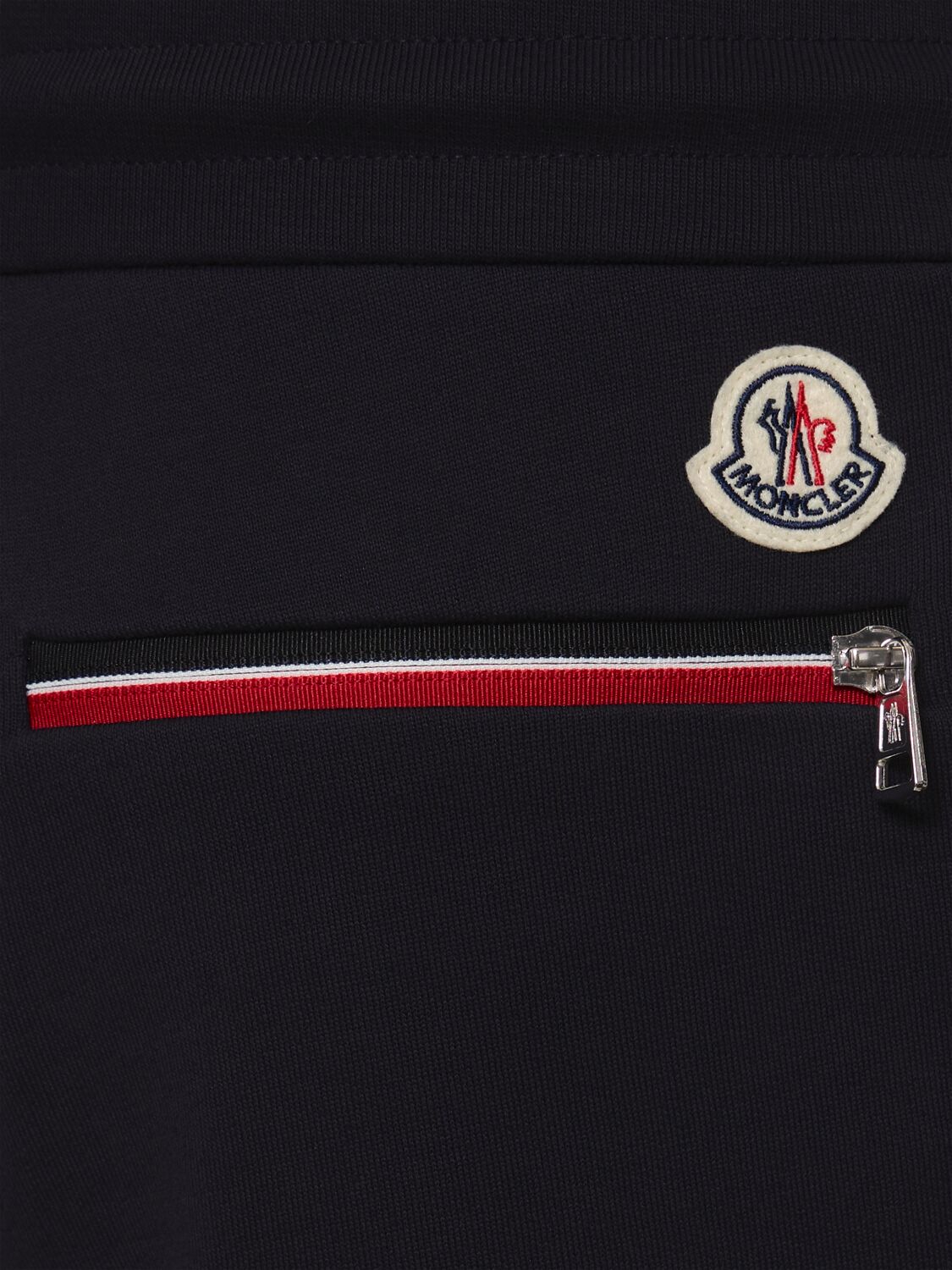 Shop Moncler Cotton Fleece Sweatpants In Midnight Blue