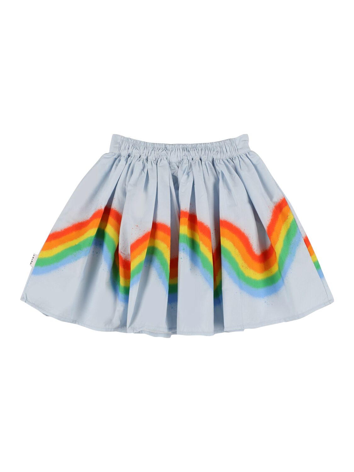 Shop Molo Rainbow Print Organic Cotton Skirt In Light Blue