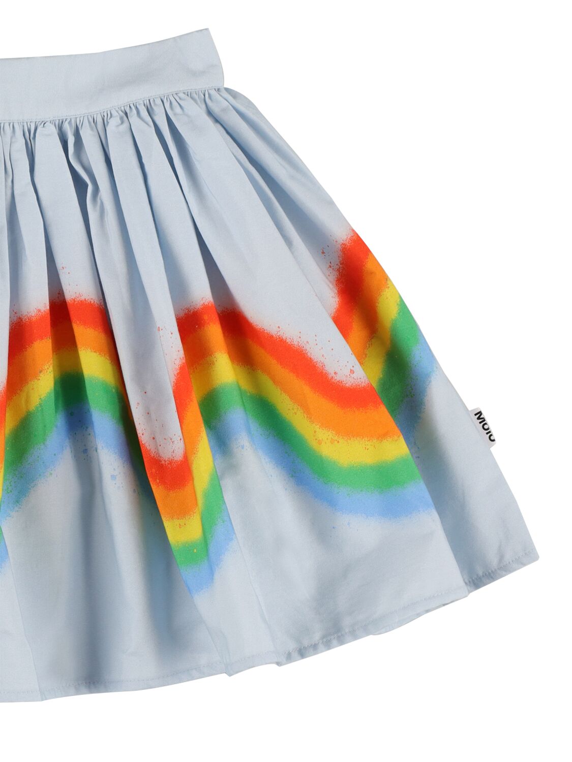 Shop Molo Rainbow Print Organic Cotton Skirt In Light Blue