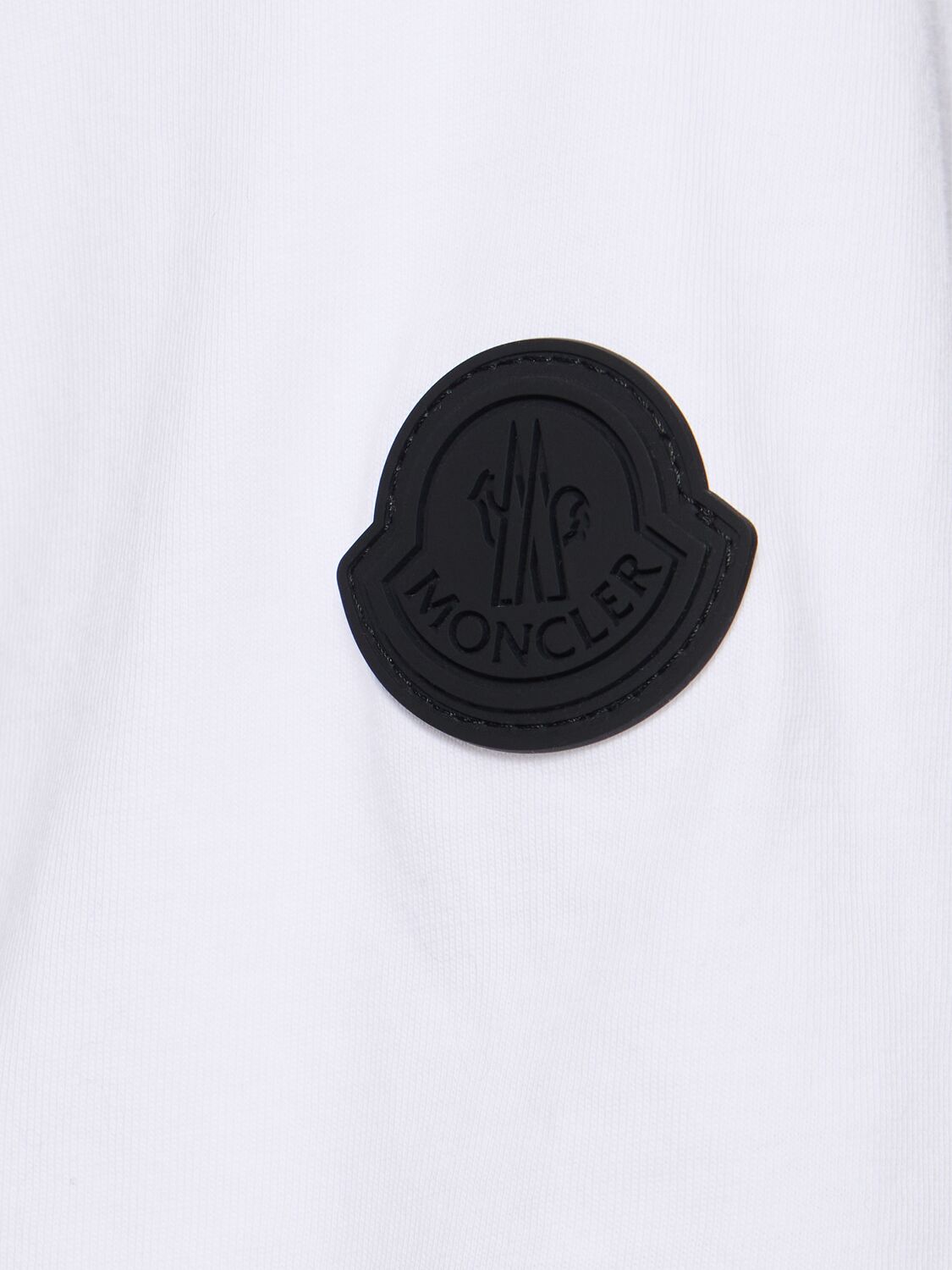 Shop Moncler Logo Cotton T-shirt In Optic White