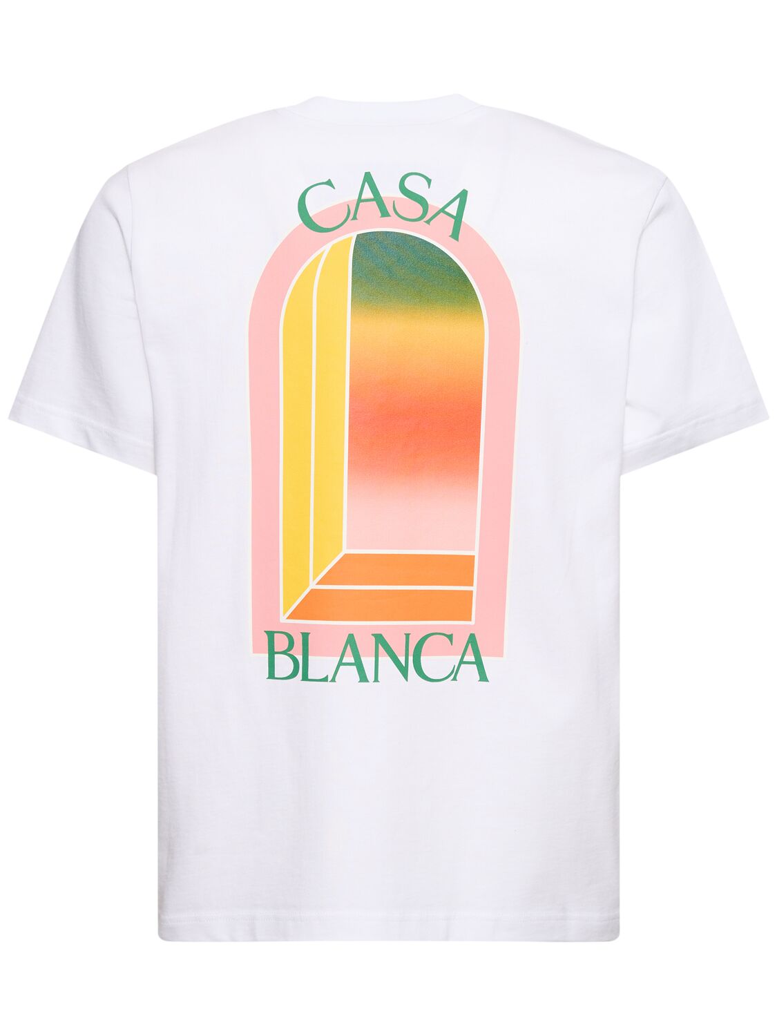 Shop Casablanca Gradient Arch Organic Cotton T-shirt In White