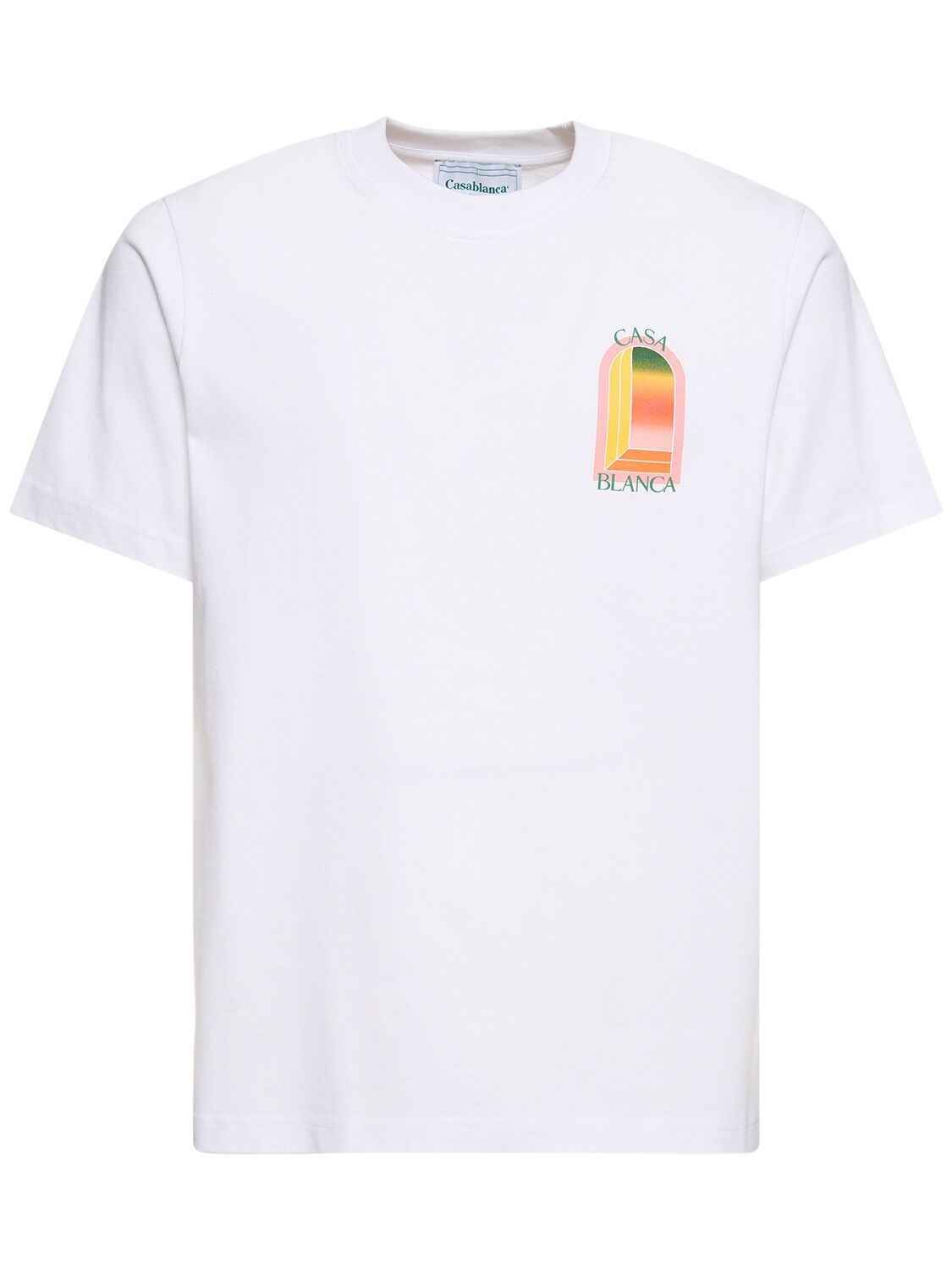 Shop Casablanca Gradient Arch Organic Cotton T-shirt In White